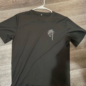 men’s black small dripping rose shirt black